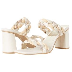 Dolce Vita PAILY Braided Sandal Block 3.25" Heel Ivory Multi Stella Size 15 NEW
